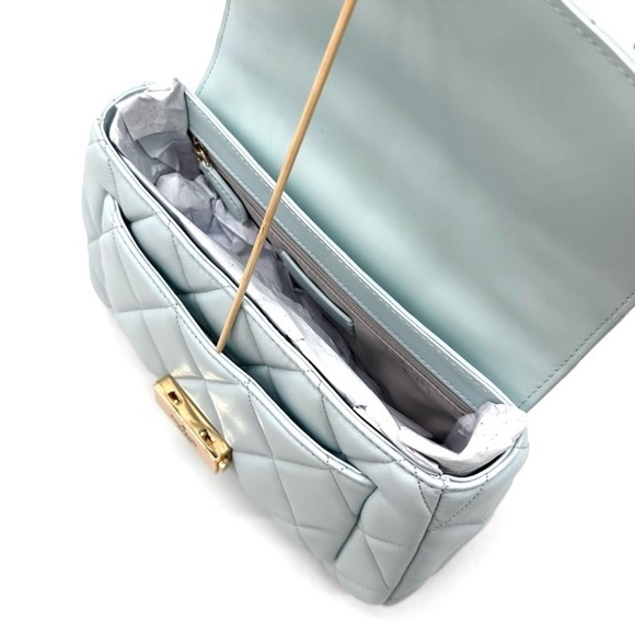 Kate Spade Carey Small Quilted Flap Shoulder Crossbody Bag Dewy Blue (NWT) - Picture 9 of 10